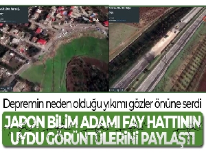 Japon bilim adamı fay hattının uydu görüntülerini paylaştı
