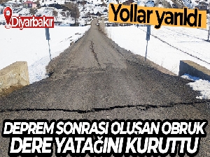 Lice'de deprem sonrası oluşan obruk dere yatağını kuruttu