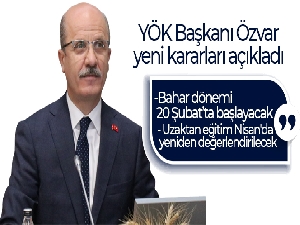 YÖK Başkanı Özvar yeni kararları açıkladı!