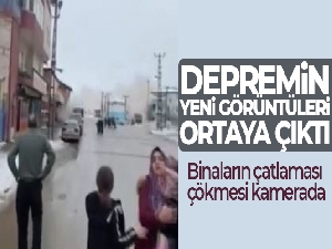 Depremin yeni görüntüleri ortaya çıktı... Binaların çatlaması çökmesi kamerada