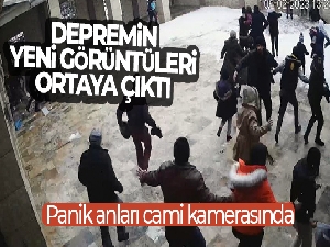 Malatya'da depremin yeni görüntüleri cami kamerasına yansıdı