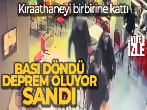 Başı döndü deprem oluyor sandı, kıraathaneyi birbirine kattı