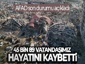 AFAD son durumu açıkladı! 'Depremlerde 45 bin 89 vatandaşımız hayatını kaybetti'