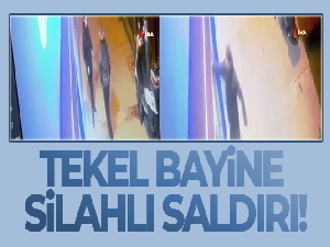 Kağıthane'de tekel bayine silahlı saldırı anı kamerada