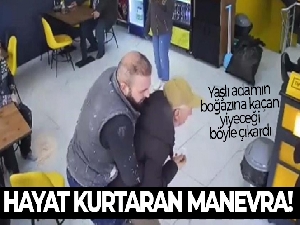 Heimlich manevrası ile yaşlı adamın hayatını kurtardı