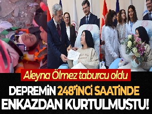 Depremin 248'inci saatinde kurtarılan Aleyna Ölmez, tedavi gördüğü hastaneden taburcu oldu