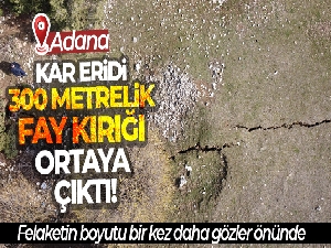 Kar, eridi 300 metrelik fay kırığı ortaya çıktı