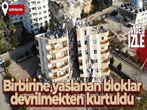 Birbirine yaslanan bloklar devrilmekten kurtuldu