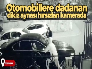 Otomobillere dadanan dikiz aynası hırsızları kamerada