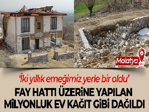 Fay hattı üzerine yapılan milyonluk ev kağıt gibi dağıldı