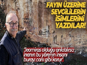 Fayın üzerine sevgililerinin isimlerini yazdılar
