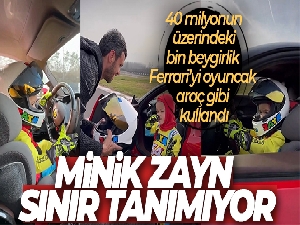 Minik Zayn sınır tanımıyor, bu kez Ferrari'nin gazına pistte bastı