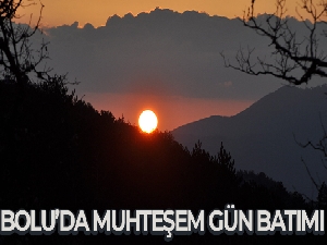 Bolu'nun yüksek kesimlerinde kartpostallık gün batımı