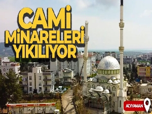 Cami minareleri yıkılıyor