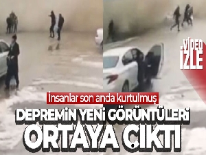 Depremin yeni görüntüleri ortaya çıktı: İnsanlar son anda kurtulmuş