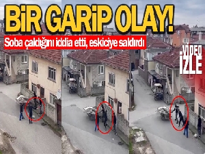 Soba çaldığını iddia etti, eskiciye saldırdı