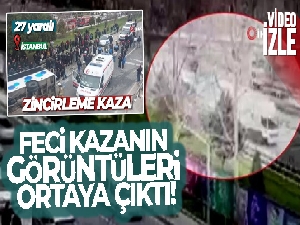 Silivri'de 6 aracın karıştığı zincirleme kaza kamerada
