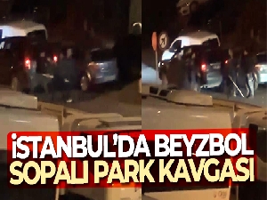İstanbul'da beyzbol sopalı park kavgası kamerada