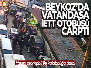 Beykoz'da vatandaşa İETT otobüsü çarptı, yakını otomobil ile kalabalığa daldı