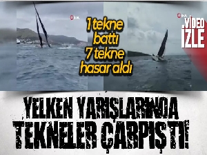 Yelken yarışlarında tekneler çarpıştı: 1 tekne battı, 7 tekne hasar aldı