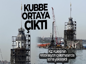 Kız Kulesi'nde çalışmalarda sona yaklaşıldı, kubbe ortaya çıktı