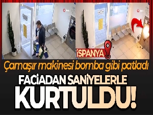 Çamaşır makinesi patladı, saniyelerle kurtuldu