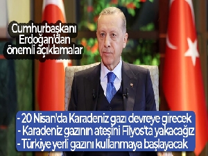 Cumhurbaşkanı Erdoğan: 'Türkiye yerli gazını kullanmaya başlayacak'