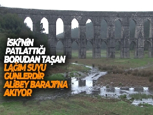 Sultangazi'de İSKİ'nin patlattığı borudaki lağım suyu günlerdir Alibey Barajı'na akıyor