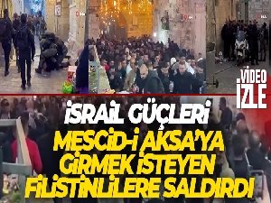 İsrail güçleri, Mescid-i Aksa'ya girmek isteyen Filistinlilere saldırdı