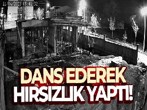 Dans ederek hırsızlık yapan şahıs güvenlik kameralarına yansıdı