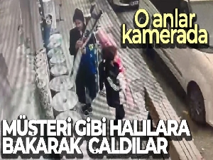 Ailece geldiler, müşteri gibi halılara bakarak böyle çaldılar