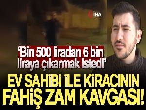 Ümraniye'de ev sahibi ile kiracının fahiş zam kavgası kamerada