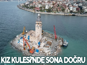 Kız Kulesi'nde sona yaklaşıldı, dron ile havadan görüntülendi