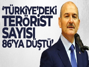 İçişleri Bakanı Soylu, 'Türkiye'deki terörist sayısı 86'ya düştü'
