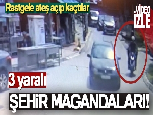 Motosikletli saldırganların 3 kişiyi yaraladığı anlar kameraya yansıdı