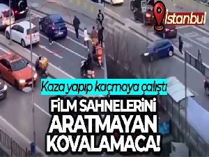 Film sahnelerini aratmayan kovalamaca: kaza yapıp kaçmaya çalıştı