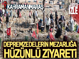 Depremin merkez üssünde mezarlıklarda duygu dolu bayram ziyareti