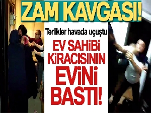 İstanbul'da ev sahibi ve kiracı arasındaki kavga kamerada