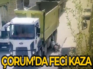 Kamyonun altında can verdi: Feci kaza kamerada