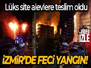 İzmir'deki lüks sitede yangın!