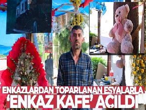 Enkazlardan toparlanan eşyalarla ‘Enkaz kafe' açıldı
