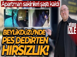 Beylikdüzü'nde hırsız apartmanın zil panelini çaldı: O anlar güvenlik kamerasına yansıdı