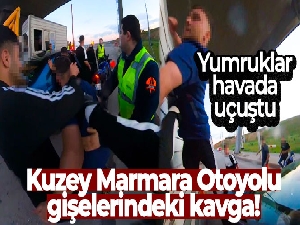 Kuzey Marmara Otoyolu gişelerindeki kavga kamerada