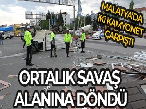 Malatya'da iki kamyonet çarpıştı: 3 yaralı