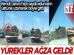 Bursa'da kendi canını hiçe saydı, odunların üstüne uzanarak böyle gitti