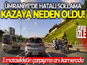 Ümraniye'de hatalı sollama kazaya neden oldu