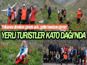 Yerli turistler Kato Dağı'nda