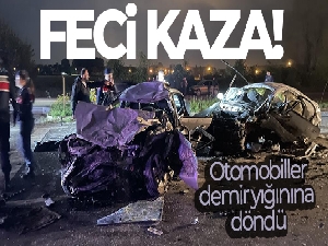 Kontrolden çıkan otomobil, karşı yönden gelen otomobile çarptı: 1 ölü, 4 yaralı