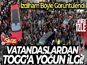Togg izdiham oluşturdu, o anlar havadan görüntülendi