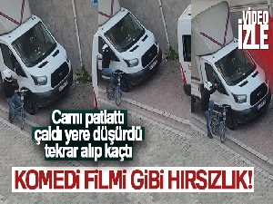 İstanbul'da komedi filmi gibi hırsızlık kamerada: Camı patlattı, çaldı yere düşürdü, tekrar alıp kaçtı
